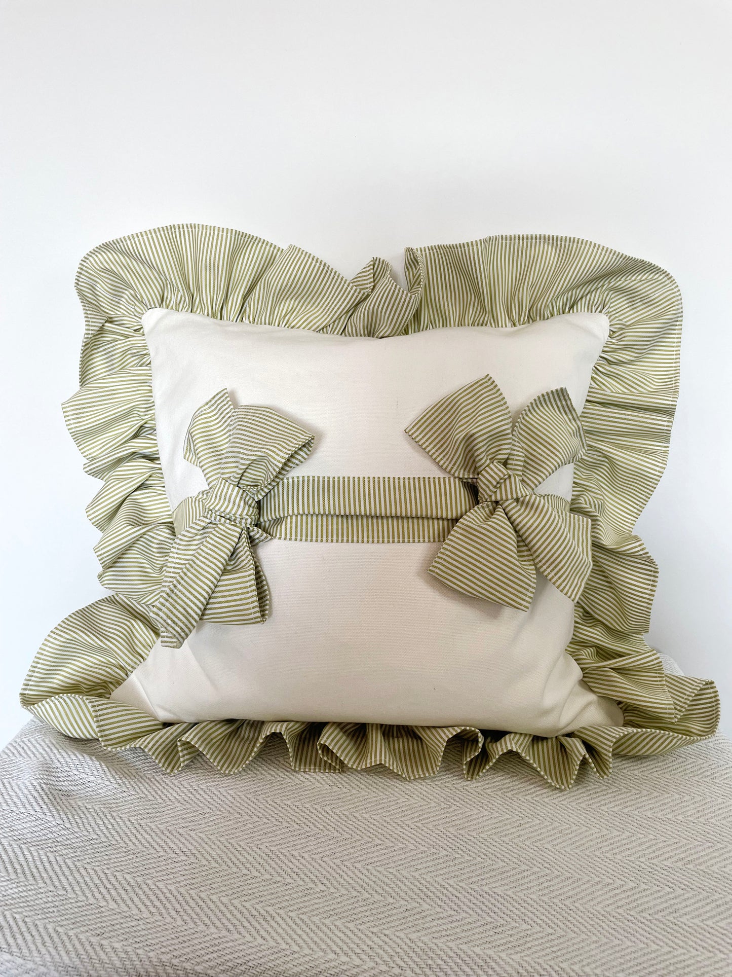 Embroidered Cushion Cover with Trim