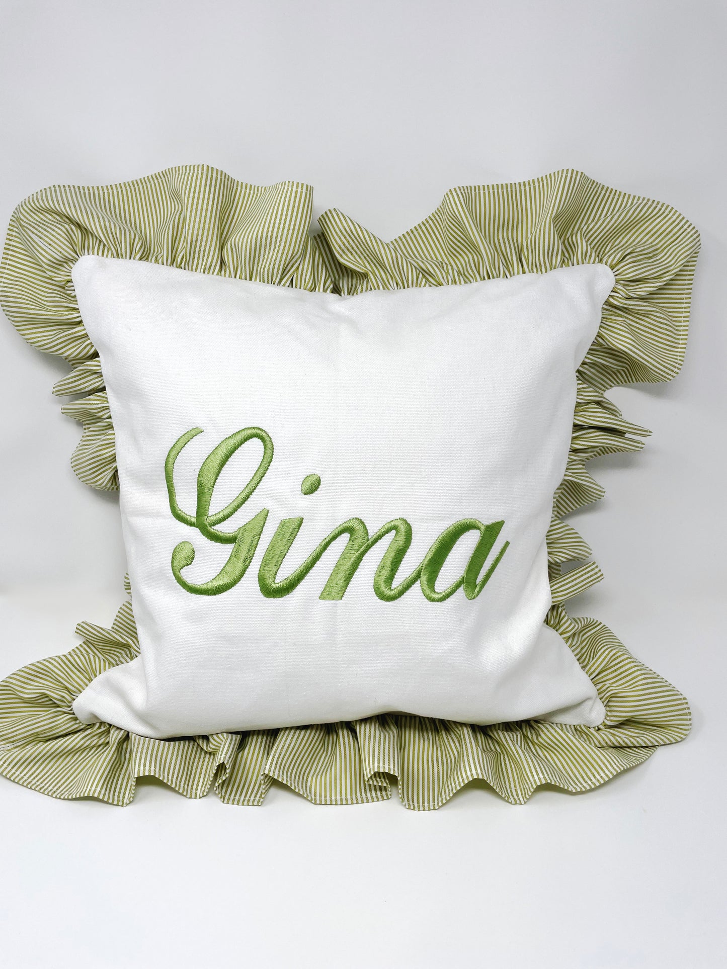 Embroidered Cushion Cover with Trim