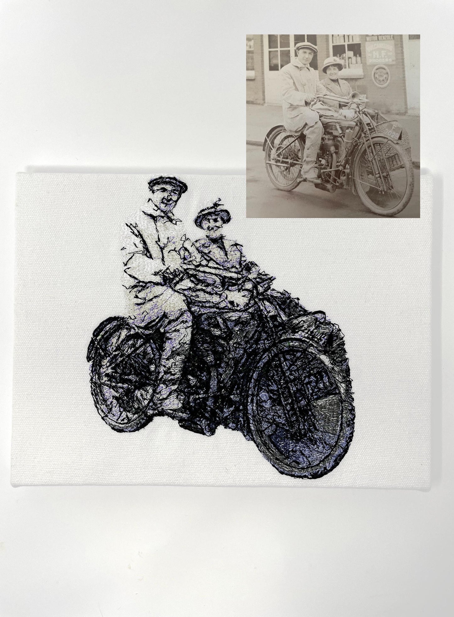 Embroidered Photograph on Canvas