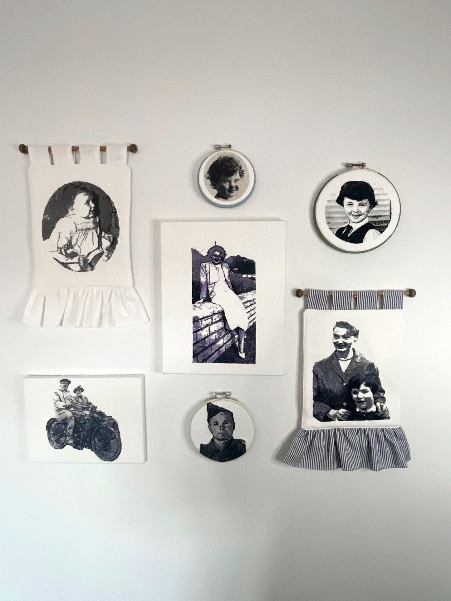 Embroidered Photo on Wall Hanging
