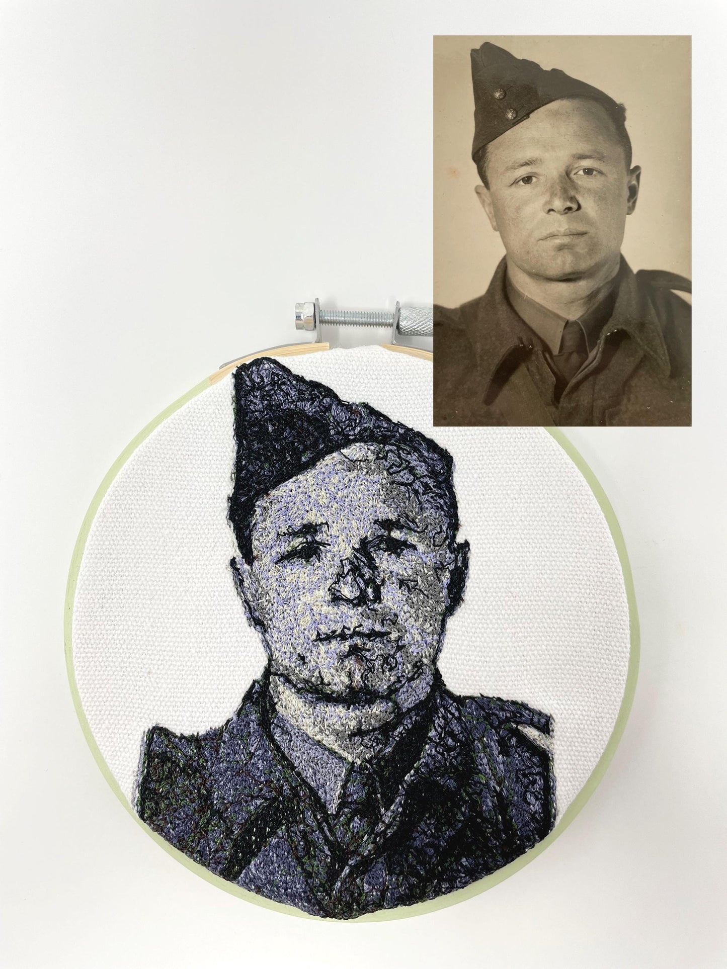 Embroidered Photograph in Hoop