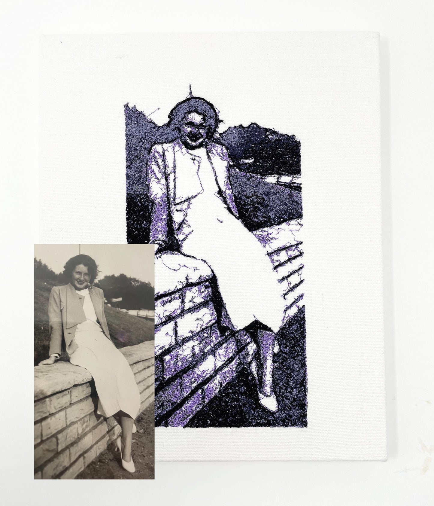 Cotton Canvas Photo Embroidery